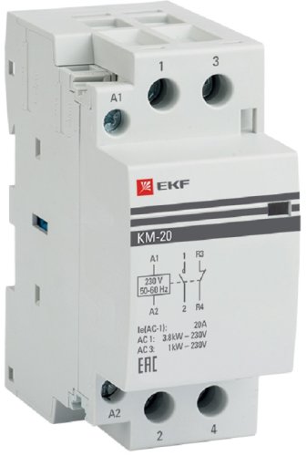 Контактор модульный EKF PROxima КМ 2п 1НО+1НЗ 20А 230В АС картинка